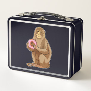 Monkey with Doughnut Metal Lunch Box