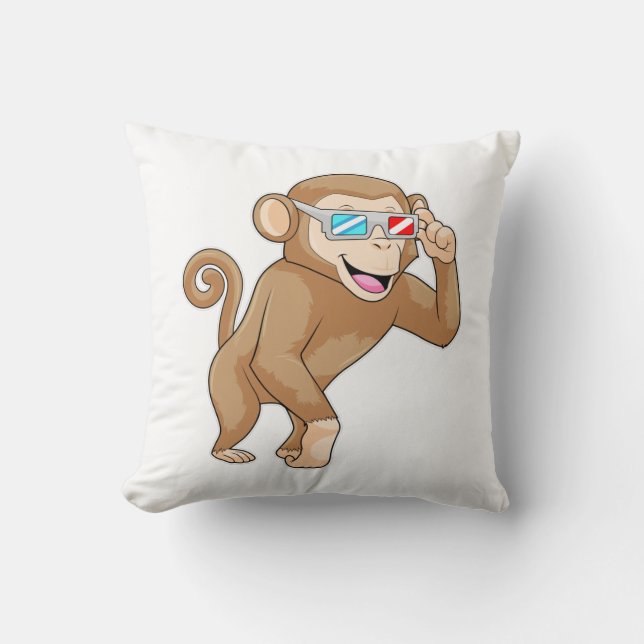 Monkey with Glasses Cushion (Front)