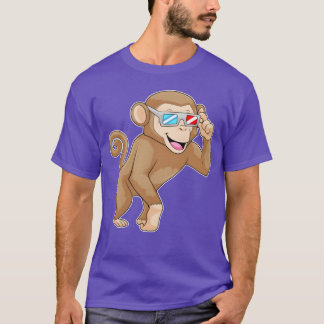 Monkey With Glasses Funny Animal friend T-Shirt