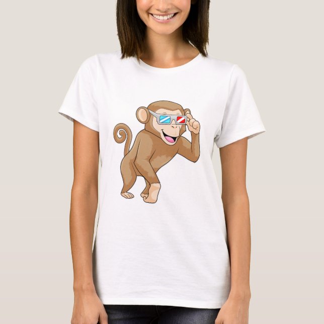 Monkey with Glasses T-Shirt (Front)
