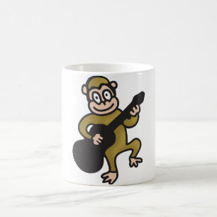 monkey with guitar coffee mug