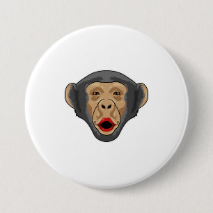 Monkey with Kiss mouth 7.5 Cm Round Badge
