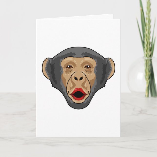Monkey with Kiss mouth Card (Front)