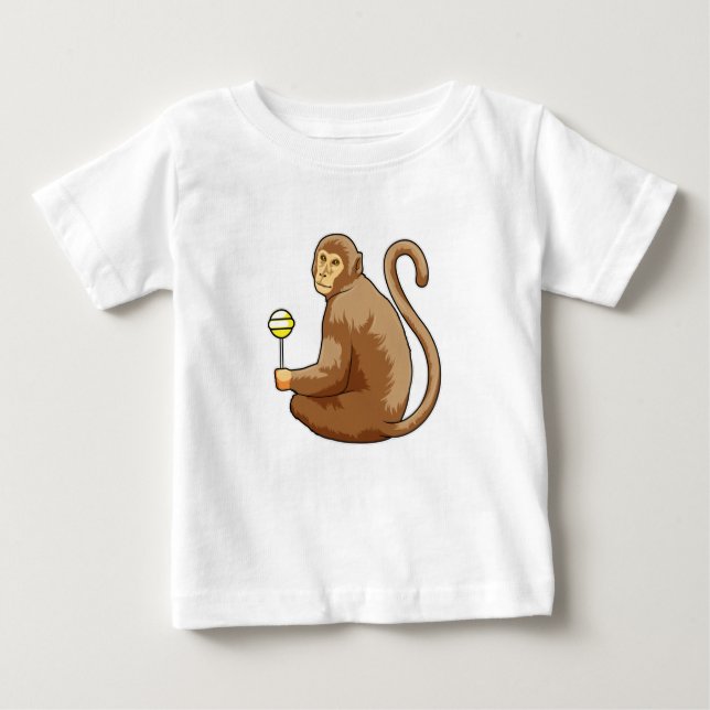 Monkey with Lollipop Baby T-Shirt (Front)