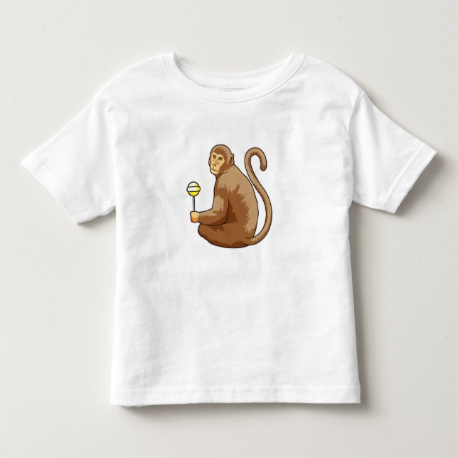 Monkey with Lollipop Toddler T-Shirt (Front)