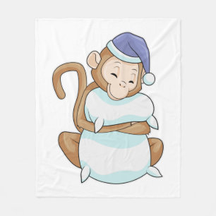 Monkey with Pillow & Sleepyhead Fleece Blanket