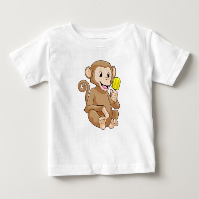 Monkey with Popsicle Baby T-Shirt (Front)