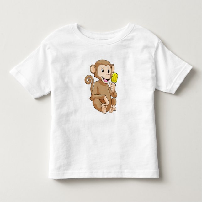 Monkey with Popsicle Toddler T-Shirt (Front)