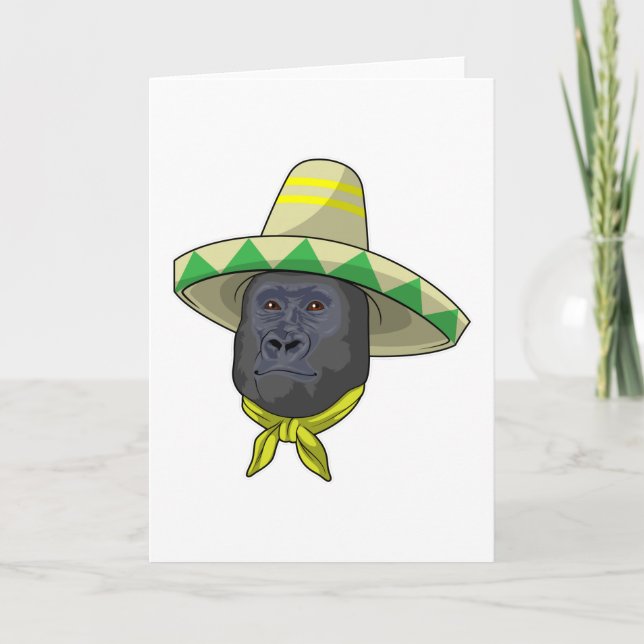 Monkey with Straw hat Card (Front)