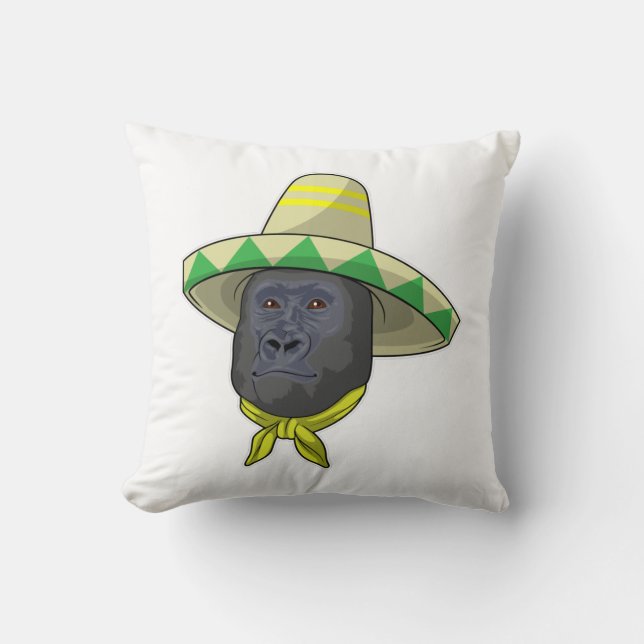 Monkey with Straw hat Cushion (Front)