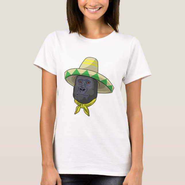 Monkey with Straw hat T-Shirt (Front)