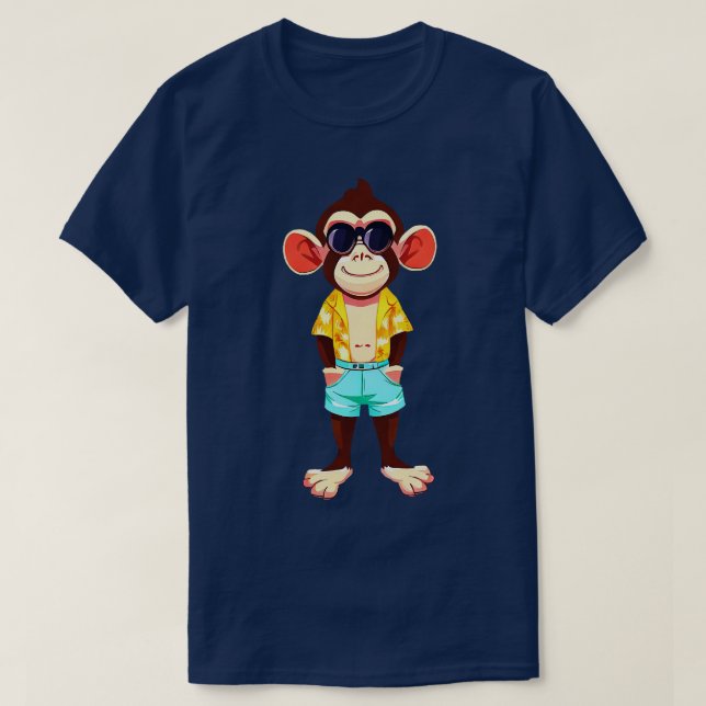 Monkey with Summer style T-Shirt (Design Front)