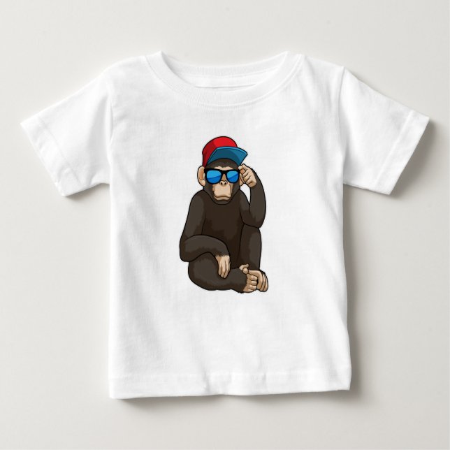 Monkey with Sunglasses Baby T-Shirt (Front)