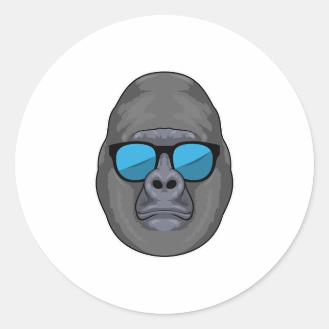 Monkey with Sunglasses Classic Round Sticker (Front)