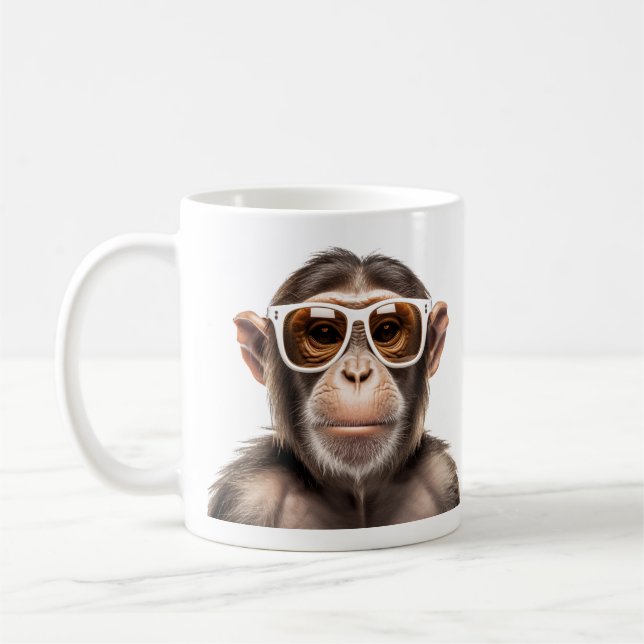 monkey With Sunglasses Coffee Mug (Left)