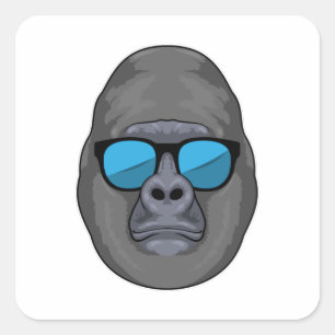 Monkey with Sunglasses Square Sticker