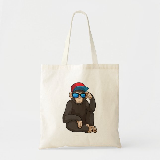 Monkey with Sunglasses Tote Bag (Front)