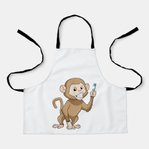 Monkey with Toothbrush Apron