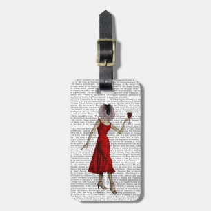 Monkey with Wine Luggage Tag