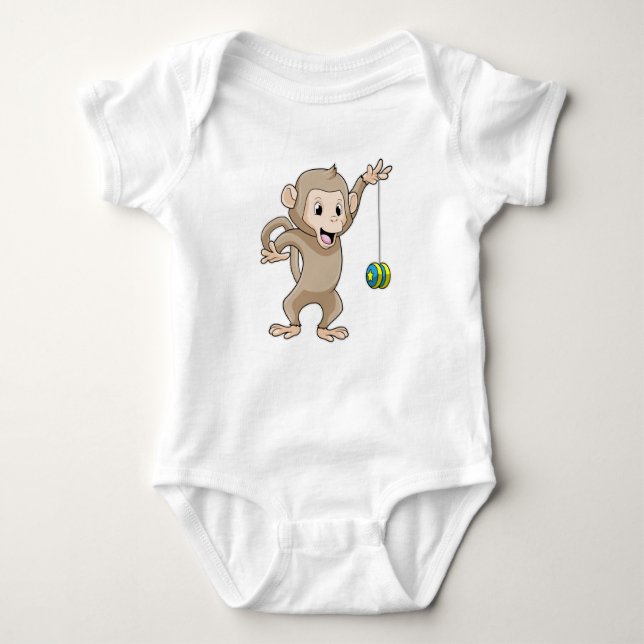 Monkey with Yo-yo Baby Bodysuit (Front)