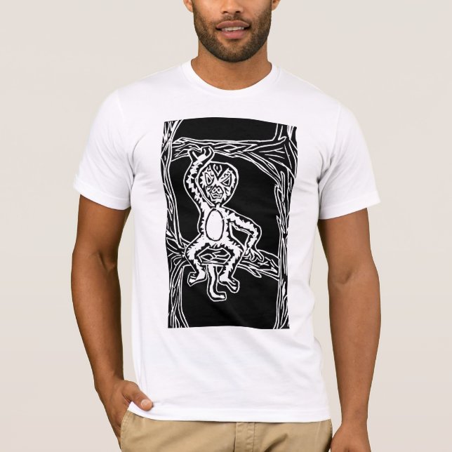 monkey woodprint T-Shirt (Front)
