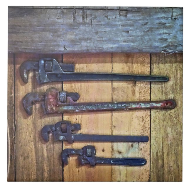 Monkey Wrenches Ceramic Tile (Front)