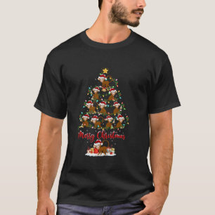 Monkey Xmas Lighting Santa Monkey Christmas Tree T-Shirt
