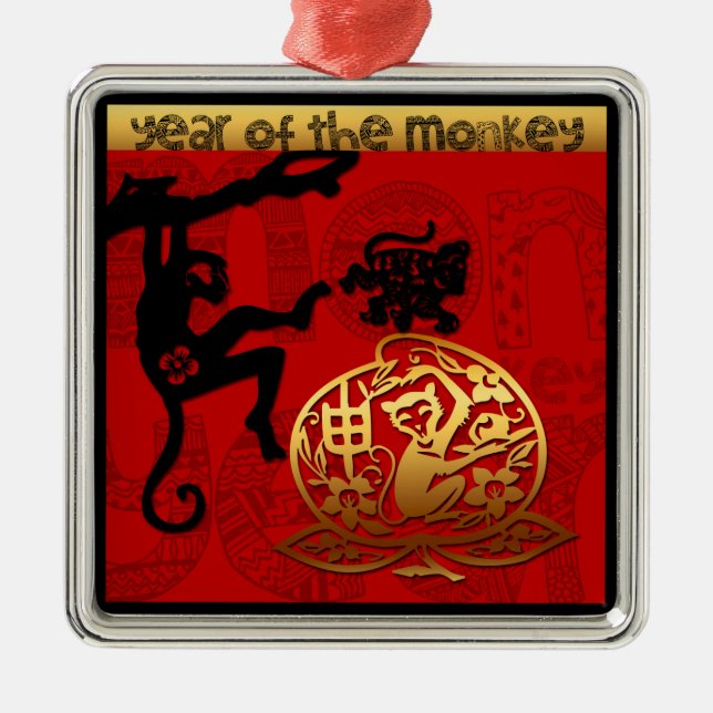Monkey Year Chinese Zodiac Ornament (Front)