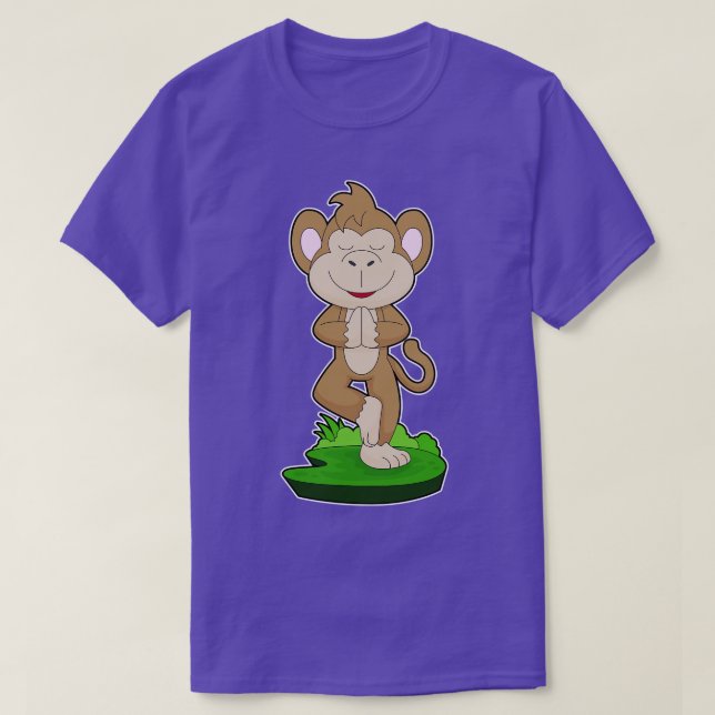Monkey Yoga Fitness Gymnastics T-Shirt (Design Front)