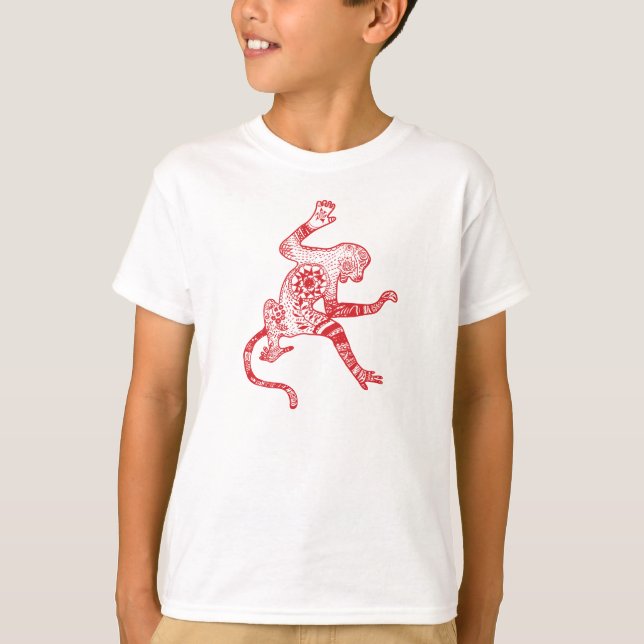 Monkey Yoga Kids' Basic T-Shirt, White T-Shirt (Front)