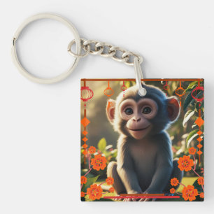 Monkey Zodiac Sign Key Ring