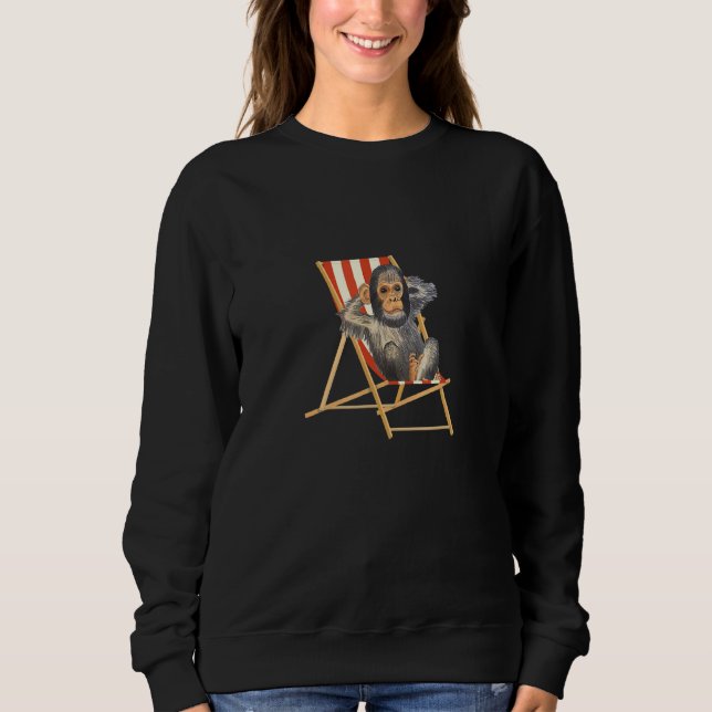 Monkey Zoo Monkey In A Deck Chair Sweatshirt (Front)