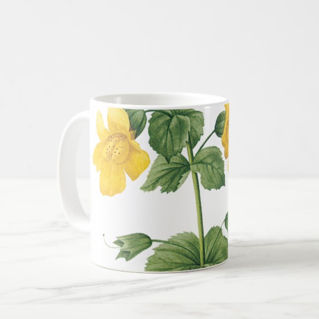monkeyflower(Mimulus sp.) by Redouté Coffee Mug (Front Left)