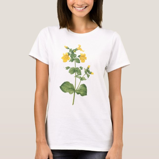 monkeyflower(Mimulus sp.) by Redouté T-Shirt (Front)