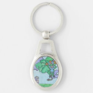 Monkeying Around Metal Keychain
