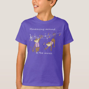 Monkeying Around to the Music Purple Kids' T-Shirt