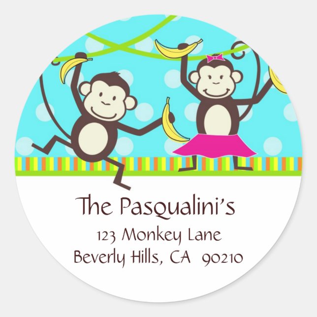 Monkeys Address Labels (Front)