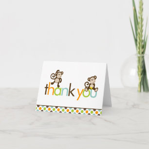 Monkeys and Polka Dots Thank You Notes