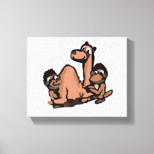 Monkeys And The Camel Canvas Print
