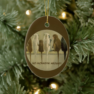 Monkeys Business Birthday From Group Personalised Ceramic Ornament