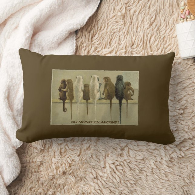 Monkeys Business Birthday From Group Personalised Lumbar Cushion (Blanket)