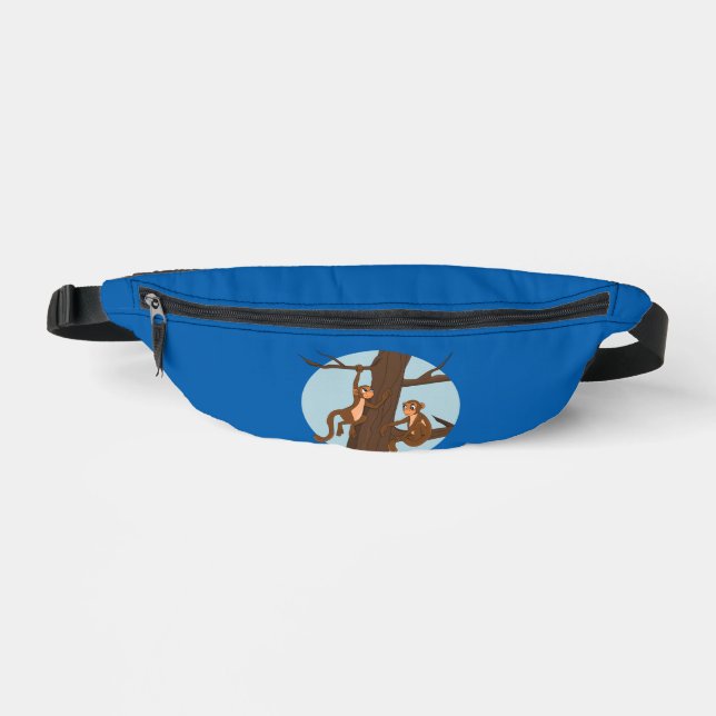 Monkeys climbing the tree cartoon  bum bags (Front)