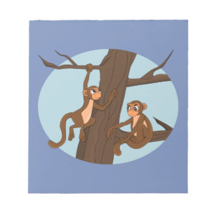Monkeys climbing the tree notepad