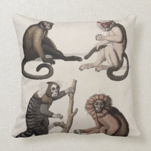 Monkeys (colour litho) cushion