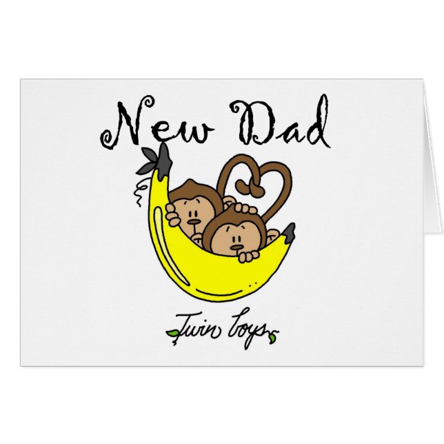 Monkeys Dad of Twin Boys Tshirts and Gifts (Front Horizontal)