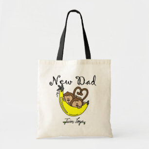 Monkeys Dad of Twin Boys Tshirts and Gifts Tote Bag