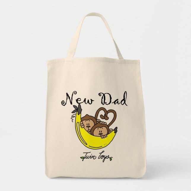 Monkeys Dad of Twin Boys Tshirts and Gifts Tote Bag (Front)