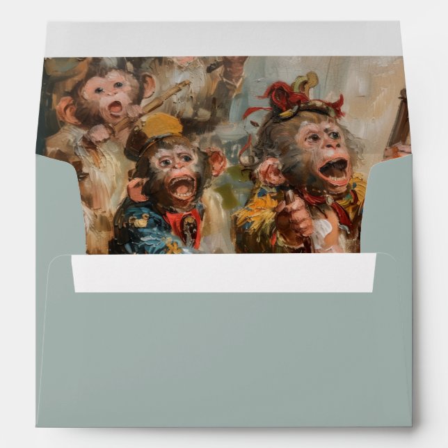 Monkeys - Envelope for Card size 12.7 x 17.8 cm (Back (Bottom))