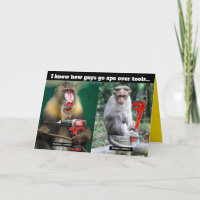 Monkeys Going Ape Over Tools Father's Day GiftCard