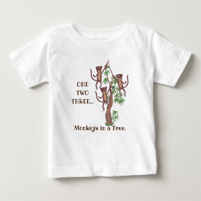 Monkeys in a Tree Baby Fine Jersey T-Shirt (Front)
